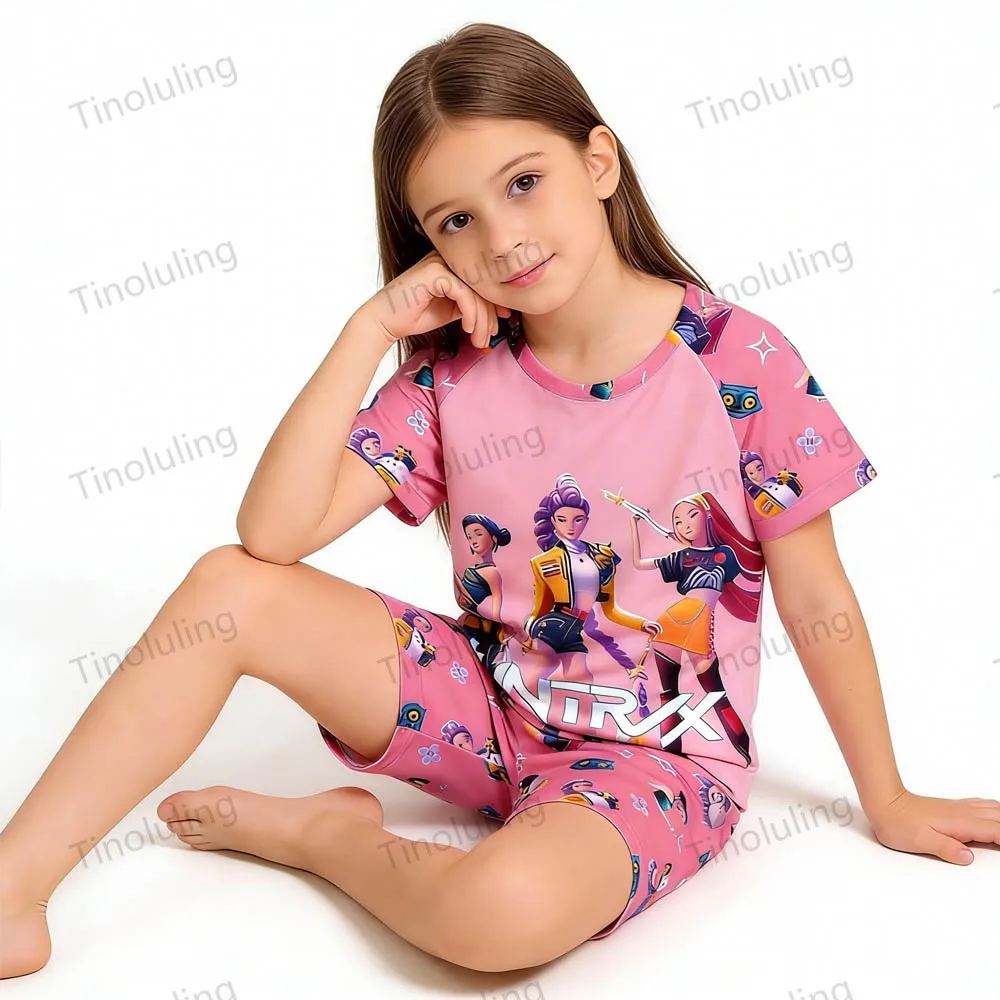Boys Girls Pajamas Sets Kids Toddler 3 4 5 6 7 8 9 10 11 12 Years Short Summer Pjs Kpop Demon Hunters Pijamas Children Pyjamas - Image 4