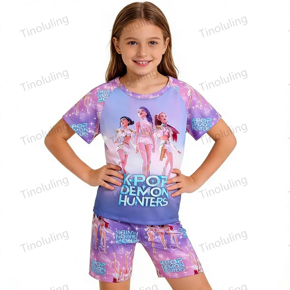 Boys Girls Pajamas Sets Kids Toddler 3 4 5 6 7 8 9 10 11 12 Years Short Summer Pjs Kpop Demon Hunters Pijamas Children Pyjamas - Image 2