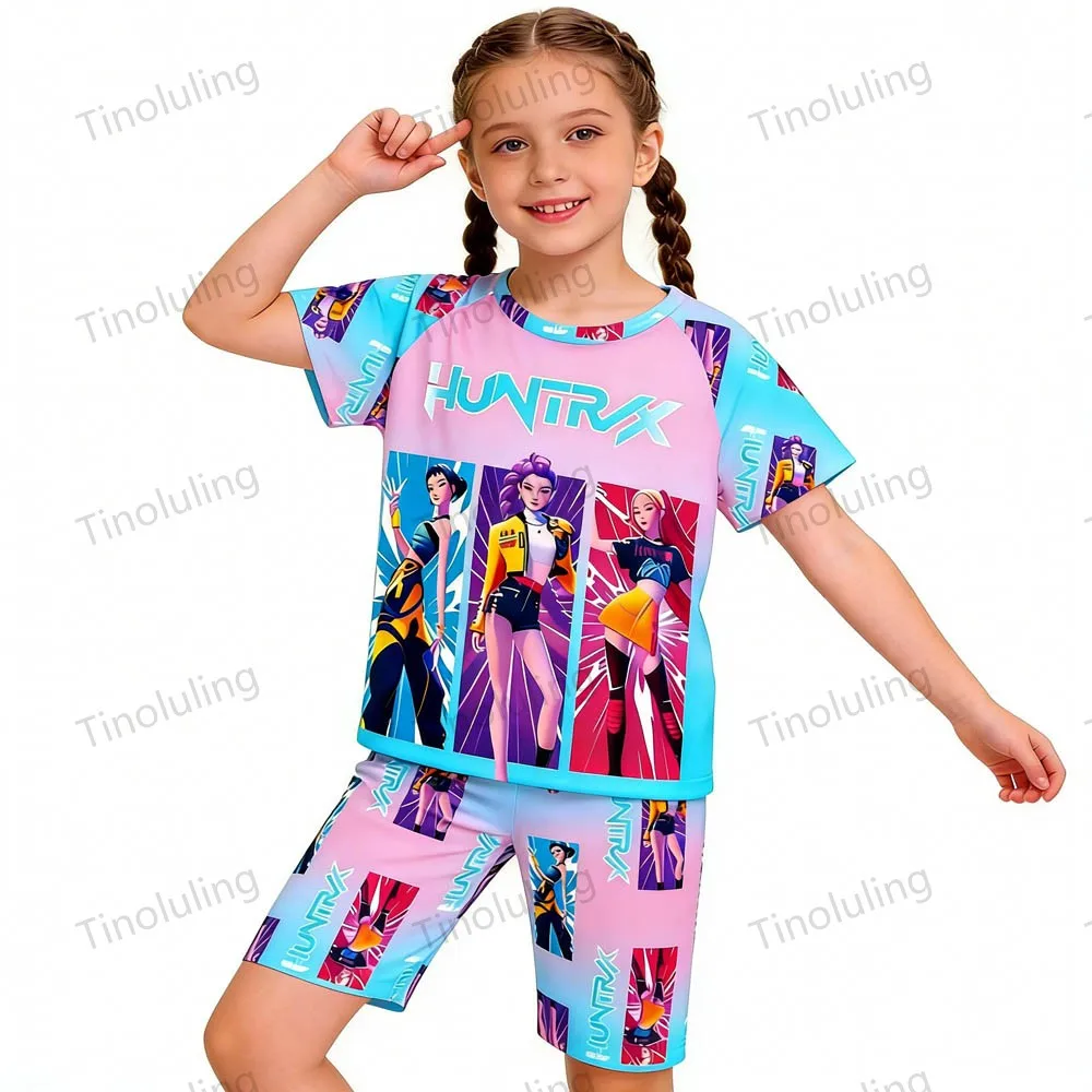 Boys Girls Pajamas Sets Kids Toddler 3 4 5 6 7 8 9 10 11 12 Years Short Summer Pjs Kpop Demon Hunters Pijamas Children Pyjamas - Image 6
