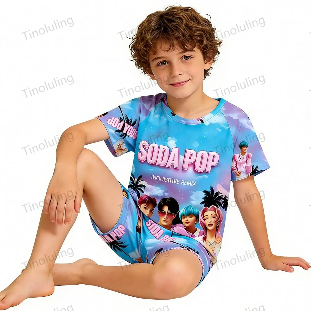 Boys Girls Pajamas Sets Kids Toddler 3 4 5 6 7 8 9 10 11 12 Years Short Summer Pjs Kpop Demon Hunters Pijamas Children Pyjamas - Image 3